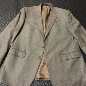 Vtg Ralph Lauren Sport Dillard’s Coat Blazer Brown Tweed Mens 48L Silk Wool Blnd